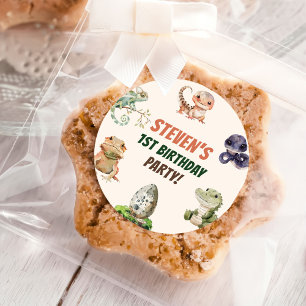 Reptile Kids Birthday Party Classic Round Sticker