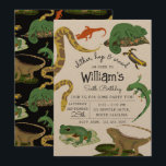 Reptile, Lizards & Amphibians Kids Birthday Kraft Invitation<br><div class="desc">A unique, hand drawn reptile, lizards and amphibians design featuring chameleons, snakes, lizards, iguanas, frogs and much more. A great design for kids reptile birthday themes and petting zoo parties. An ideal "slither, hop and crawl" kids reptile birthday party design for anyone who loves reptiles, lizards, amphibians, herpetology and cute...</div>