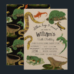 Reptile, Lizards & Amphibians Kids Birthday Kraft Invitation<br><div class="desc">A unique, hand drawn reptile, lizards and amphibians design featuring chameleons, snakes, lizards, iguanas, frogs and much more. A great design for kids reptile birthday themes and petting zoo parties. An ideal "slither, hop and crawl" kids reptile birthday party design for anyone who loves reptiles, lizards, amphibians, herpetology and cute...</div>