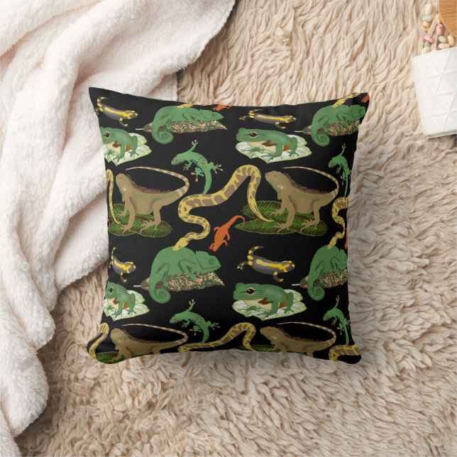 Reptile, Lizards & Amphibians Pattern Cushion (Blanket)