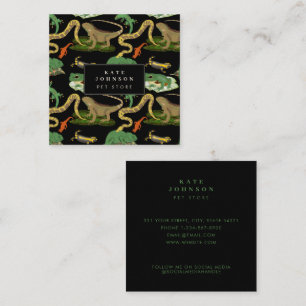 Reptile, Lizards & Amphibians Pet Animal Store Square Business Card