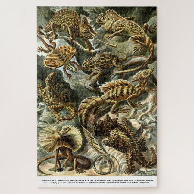 Reptile Lizards by Ernst Haeckel Jigsaw Puzzle (Vertical)
