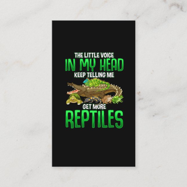 Reptile lover Gifts snake frog and turtle owner Business Card (Front)