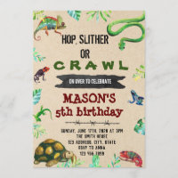 Reptile party birthday invitation