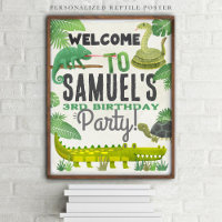 Reptile Personalised Birthday Party Welcome Sign