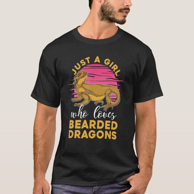 Reptile Pet Women Just A Girl Who Loves Bearded Dr T-Shirt (Front)