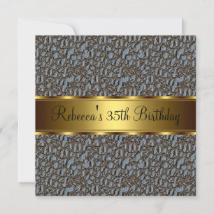 Reptile Print 35th Elegant Birthday Party Invitation