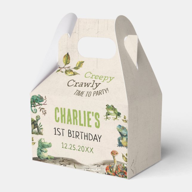 Reptile Show Birthday Party Favour Box (Front Side)