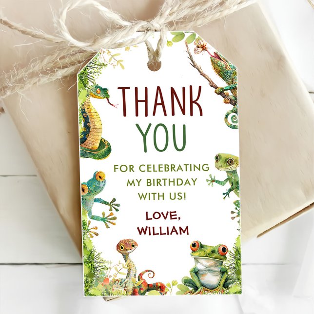 Reptile Show Birthday Party Gift Tags (Creator Uploaded)