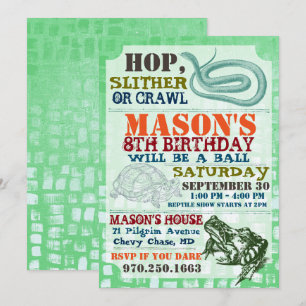 Reptile Show Birthday Party Invitation