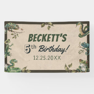 Reptile Themed Kid's Birthday Party  Banner