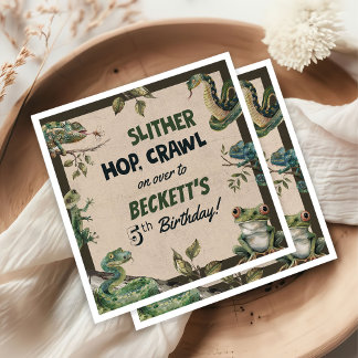 Reptile Themed Kid's Birthday Party  Napkin