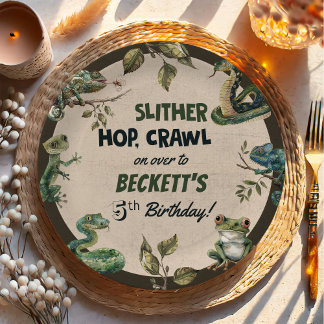 Reptile Themed Kid's Birthday Party  Paper Plate