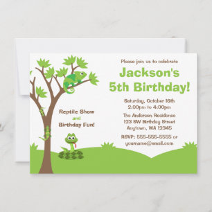 Reptile Tree Birthday Party Invitation