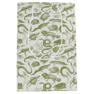 Reptiles and Amphibians Animals Goblincore Pattern Medium Gift Bag