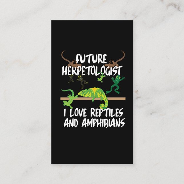 Reptiles and amphibians gift lizard business card (Front)