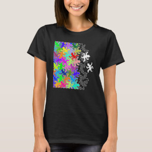 Reptiles Mosaic Half Cut Out Multicolored 2 - Fan T-Shirt