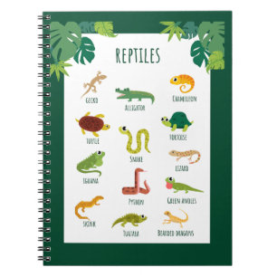 Reptiles School Education Learning Notebook