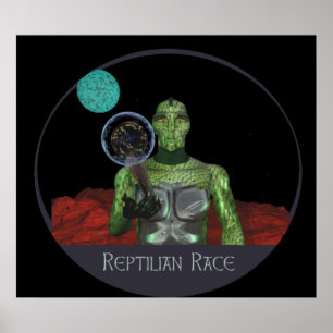 Reptilian alien race poster