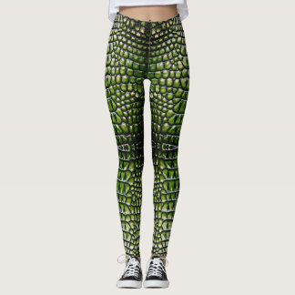 Reptilian Crocodile Alligator Skin Pattern Leggings
