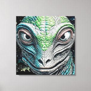 Reptilian Lizard Man Alien Extraterrestrial Being  Canvas Print