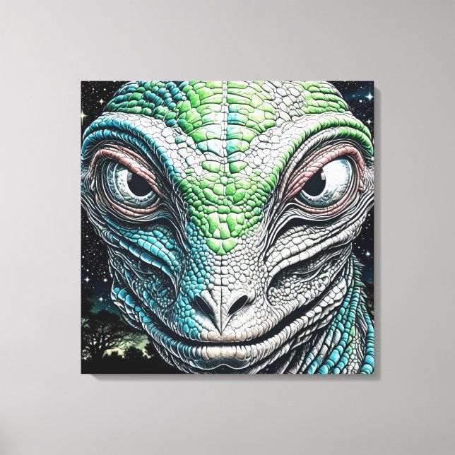 Reptilian Lizard Man Alien Extraterrestrial Being  Canvas Print (Front)