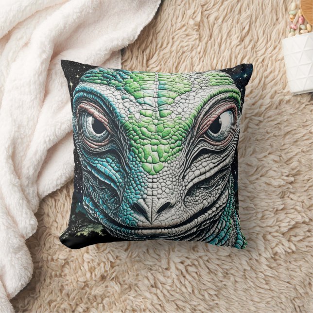 Reptilian Lizard Man Alien Extraterrestrial Being Cushion (Blanket)