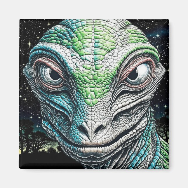 Reptilian Lizard Man Alien Extraterrestrial Being Magnet (Front)