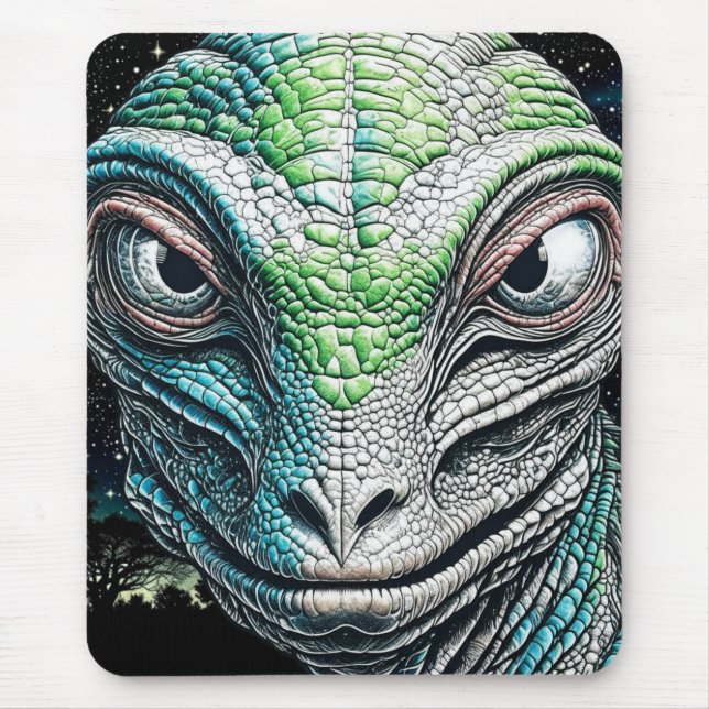 Reptilian Lizard Man Alien Extraterrestrial Being  Mouse Mat (Front)