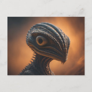 Reptilian UFO Postcard