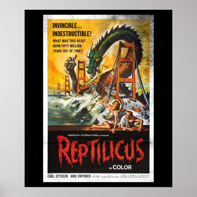 Reptilicus Monster Vintage Movie Poster (Front)
