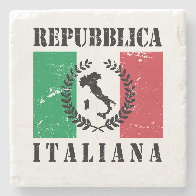 Repubblica Italiana Stone Coaster (Front)