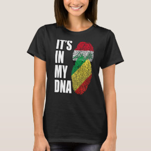 Republic Congolese And Iraqi Mix DNA Flag Heritage T-Shirt
