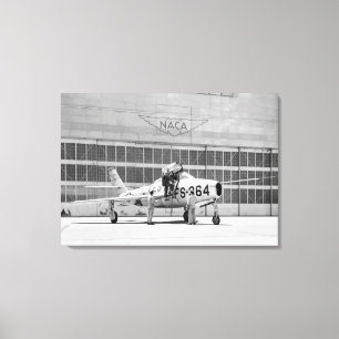 Republic F-84F on the Ramp at Moffett Field Canvas Print