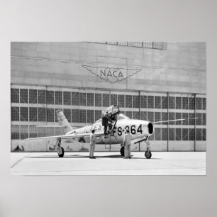 Republic F-84F on the Ramp at Moffett Field Poster