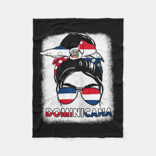 Republic Girl Independence Day Dominicana Flag  Fleece Blanket