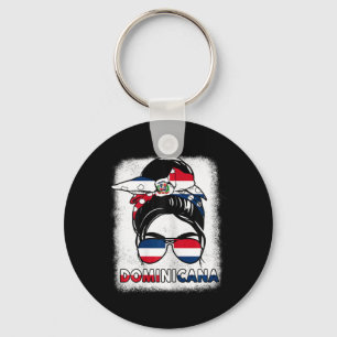Republic Girl Independence Day Dominicana Flag  Key Ring