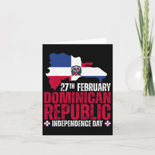 Republic Independence Day Dominican Flag And Map Card