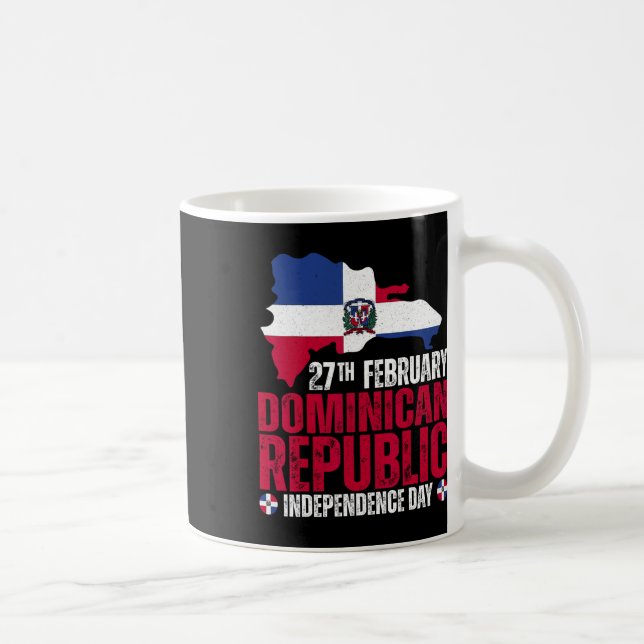 Republic Independence Day Dominican Flag And Map  Coffee Mug (Right)