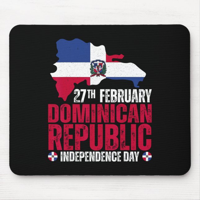 Republic Independence Day Dominican Flag And Map  Mouse Mat (Front)