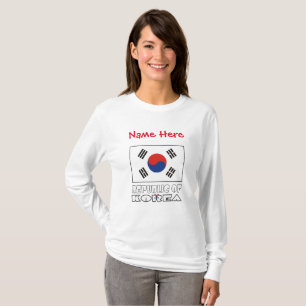 Republic Korea S Korean Flag Red Personalise Name T-Shirt