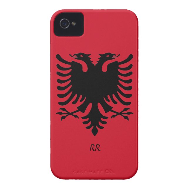 Republic of Albania Flag Eagle iPhone 4/4S Case (Back)