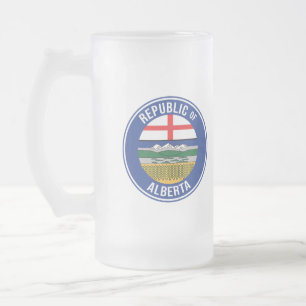 Republic of Alberta WEXIT Frosted Glass Beer Mug