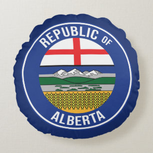 Republic of Alberta WEXIT Round Cushion