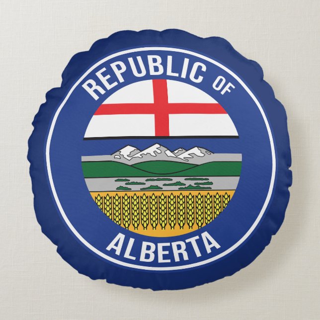 Republic of Alberta WEXIT Round Cushion (Front)