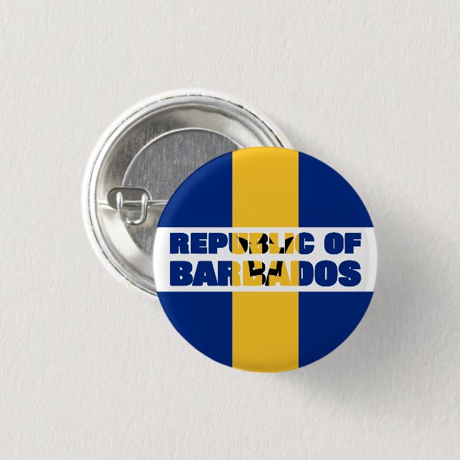 Republic of Barbados 3 Cm Round Badge (Front & Back)