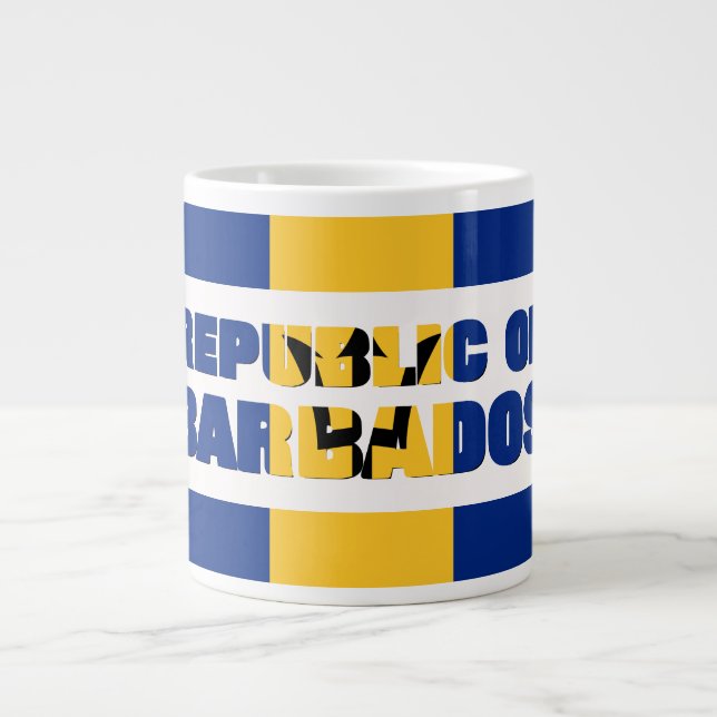 REPUBLIC OF BARBADOS Monogram Large Coffee Mug (Front)