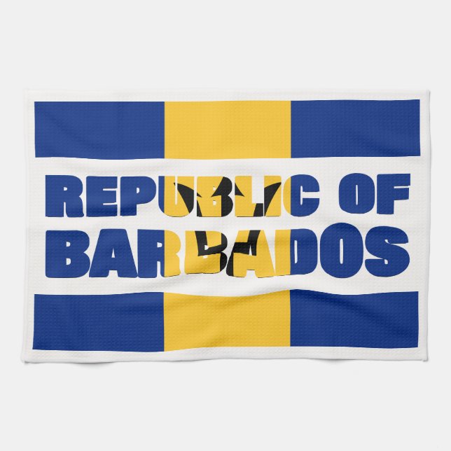 Republic of Barbados Tea Towel (Horizontal)