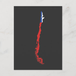 Republic of Chile South America Map Chilean Flag Postcard