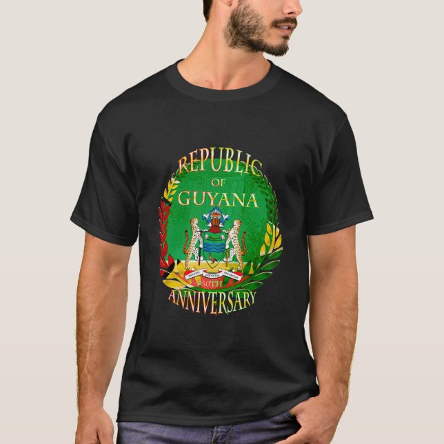 Republic of Guyana, Happy 50th Republic Annive T-Shirt (Front)